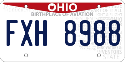 OH license plate FXH8988