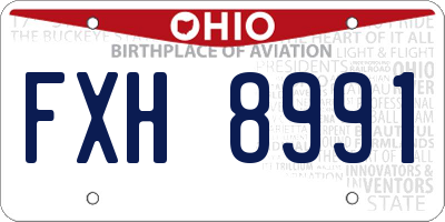 OH license plate FXH8991