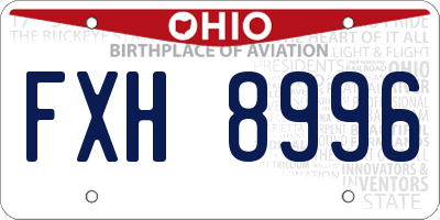 OH license plate FXH8996