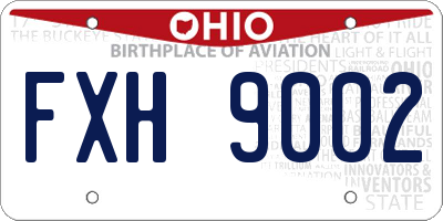 OH license plate FXH9002