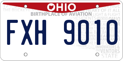 OH license plate FXH9010