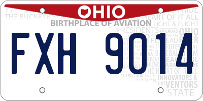 OH license plate FXH9014