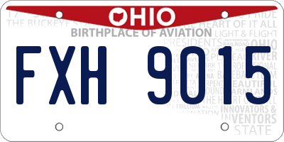 OH license plate FXH9015