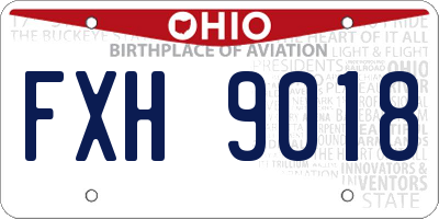 OH license plate FXH9018