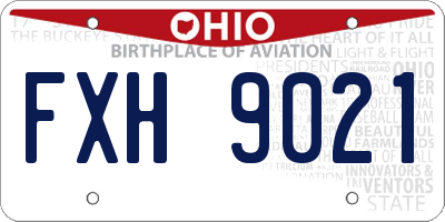 OH license plate FXH9021