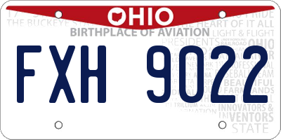 OH license plate FXH9022