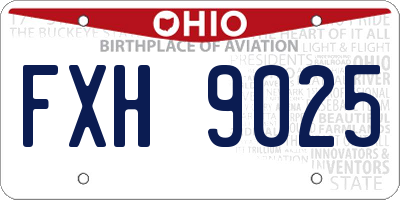 OH license plate FXH9025