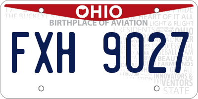 OH license plate FXH9027