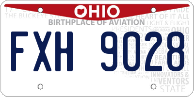 OH license plate FXH9028