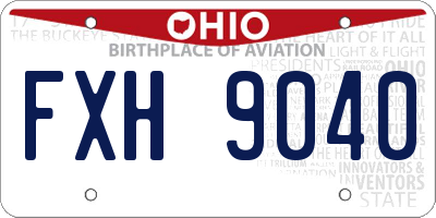 OH license plate FXH9040