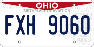 OH license plate FXH9060