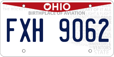 OH license plate FXH9062