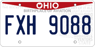 OH license plate FXH9088