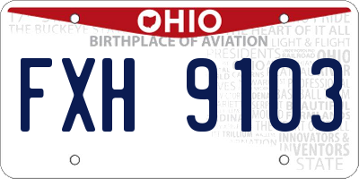 OH license plate FXH9103
