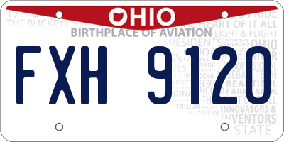 OH license plate FXH9120