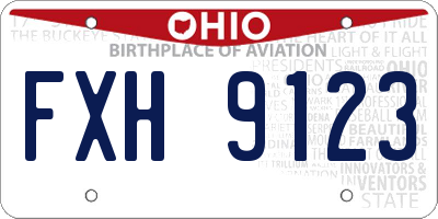 OH license plate FXH9123