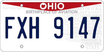 OH license plate FXH9147