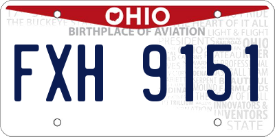 OH license plate FXH9151