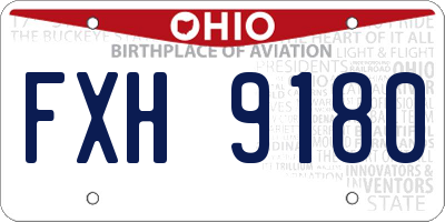 OH license plate FXH9180