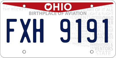 OH license plate FXH9191
