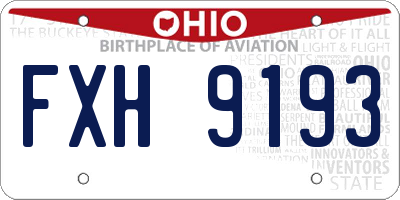 OH license plate FXH9193