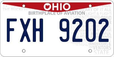 OH license plate FXH9202