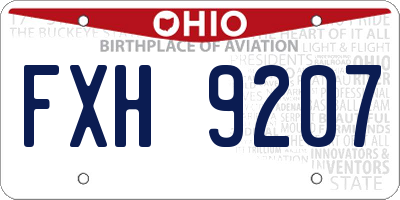 OH license plate FXH9207