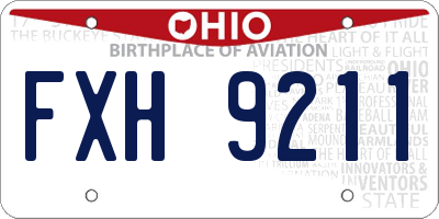 OH license plate FXH9211