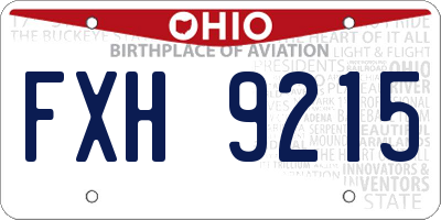 OH license plate FXH9215