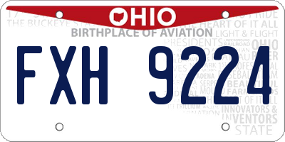 OH license plate FXH9224