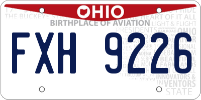 OH license plate FXH9226