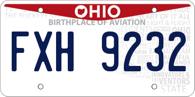 OH license plate FXH9232
