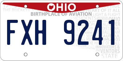 OH license plate FXH9241