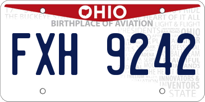 OH license plate FXH9242