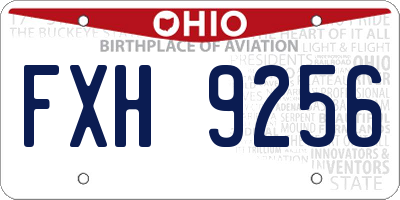 OH license plate FXH9256
