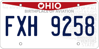 OH license plate FXH9258