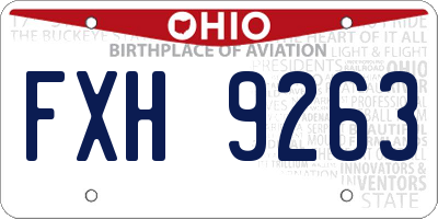 OH license plate FXH9263