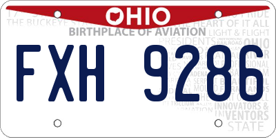 OH license plate FXH9286