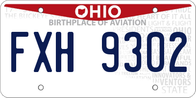 OH license plate FXH9302