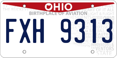 OH license plate FXH9313