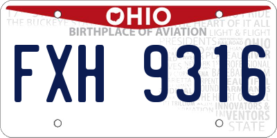 OH license plate FXH9316