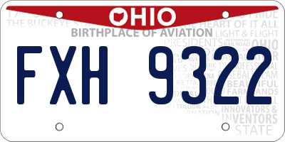 OH license plate FXH9322