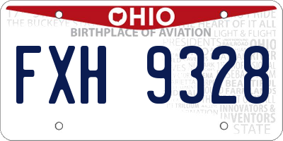 OH license plate FXH9328
