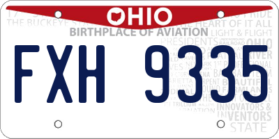 OH license plate FXH9335