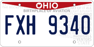 OH license plate FXH9340