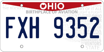 OH license plate FXH9352