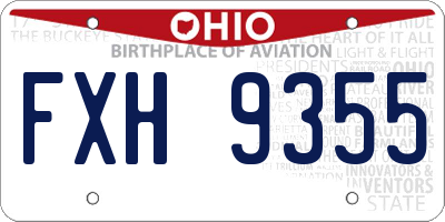 OH license plate FXH9355