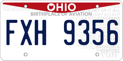 OH license plate FXH9356