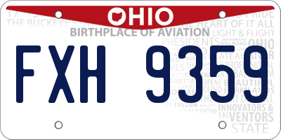 OH license plate FXH9359