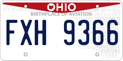 OH license plate FXH9366